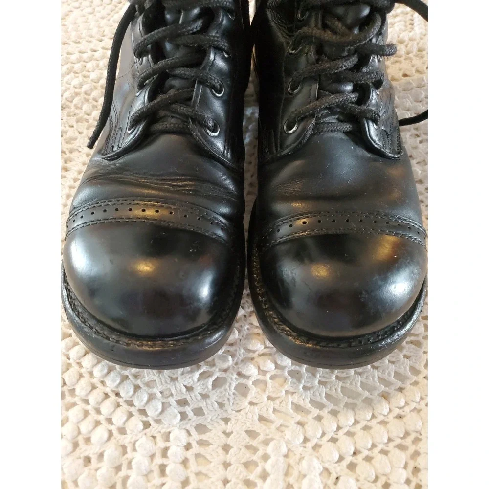 Vtg Corcoran 1500 Jump Boots 9 D black combat military made‎ in USA cap toe